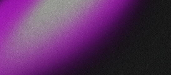 Grainy gradient background purple white abstract color wave black backdrop, noise texture banner poster header design