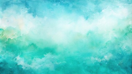 background watercolor with reflections on turquoise white and green