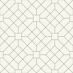 Geometric seamless pattern. Simple thin linear square background. Vector simple swatch. Can be used as swatch for illustrator.