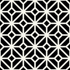 Vector seamless pattern. Modern stylish texture. Geometric ornament with bold square elements. Monochrome striped grid.