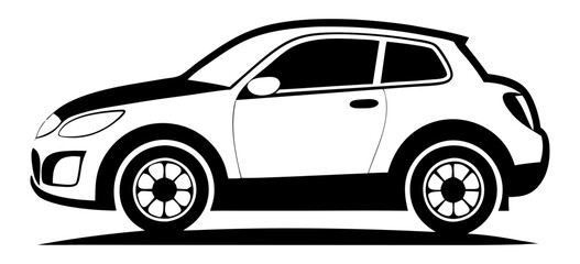 car silhouette on white background, vehicle vector illustration, vehicle icon
