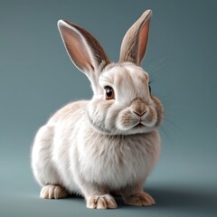 Obraz premium Real a cute rabbit. ultra realistic background solid or real image 