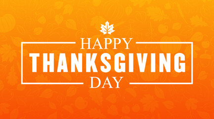 Happy Thanksgiving Day, trendy Thanksgiving Day banner with fall foliage, perfect background for social media, greeting cards, promotion and advertising 