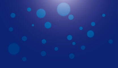 Dark blue gradient background with bokeh lights. Abstract navy blue backdrop with smooth light transition and circles, vector illustration.