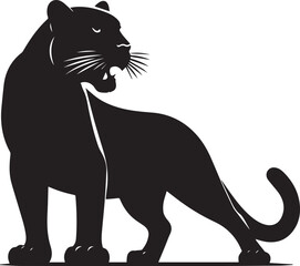 illustration of a silhouette of a Black Panther the white background