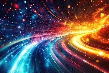 Abstract Light Trails and Sparkles