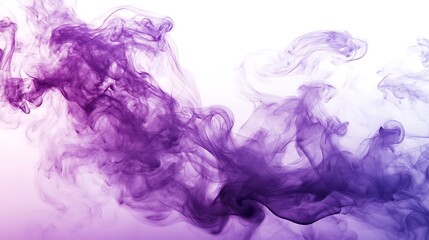 Abstract purple smoke swirls on white background. Elegant, ethereal design.