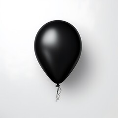 A Black Balloon Highlighted Isolated Against a Light, Simple Background
