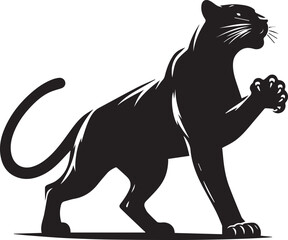 Obraz premium illustration of a silhouette of a Black Panther the white background