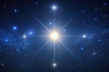 Bright star Vega shining in constellation Lyra High Angle view
