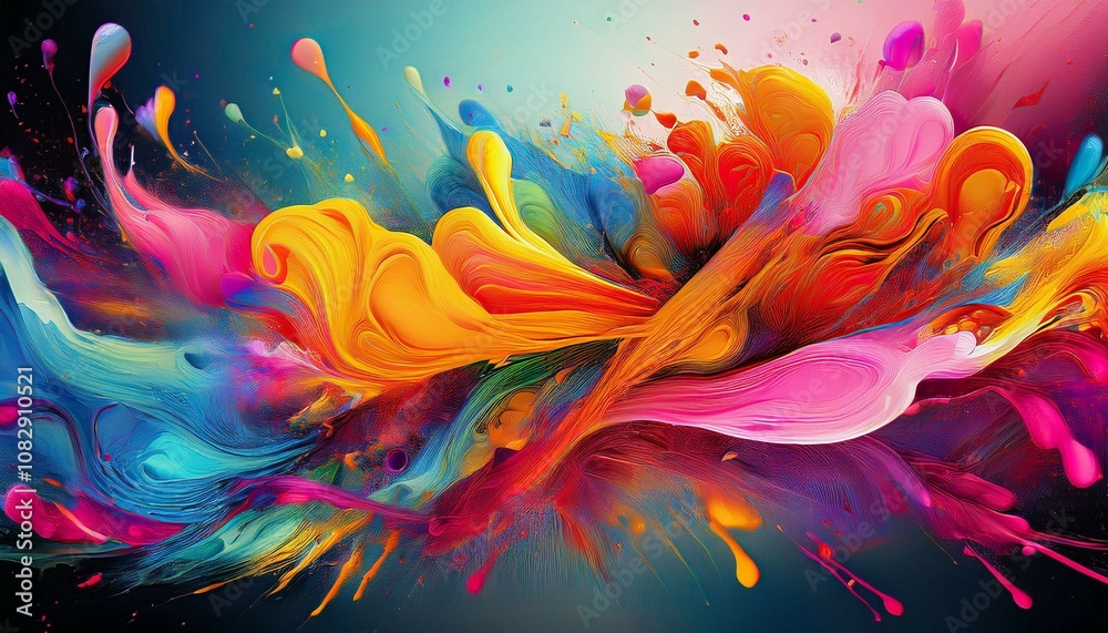 Wall mural abstract colorful background with splashes