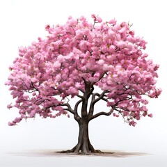 Fototapeta premium A Stunning Cherry Blossom Tree Isolated on a Light Background 
