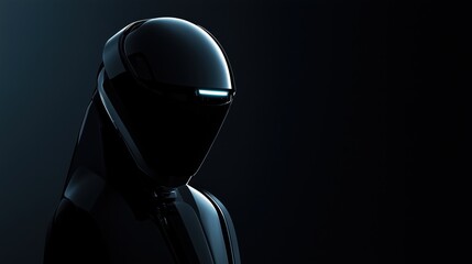 Futuristic robot with sleek design in dark setting