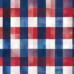 Fototapeta premium Abstract Checkerboard Pattern in Red, White, and Blue