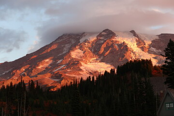 Fototapeta premium sunrise at Mount Rainier, Washington 