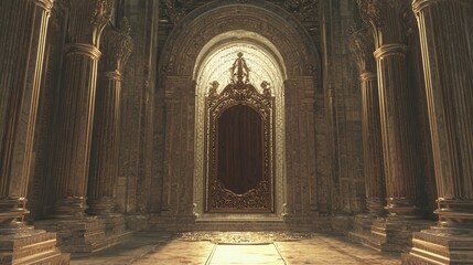 Mystical Giant Keyhole Statue in Historic Setting