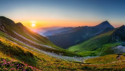 sunrise in the mountains