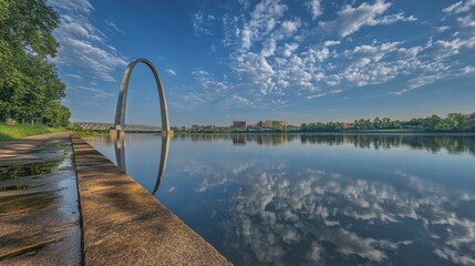 Gateway Arch Monument Reflecting on Water