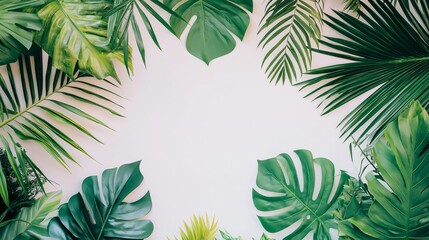 White template mockup for natural organic cosmetic product, concept on green eco forest fresh leaves