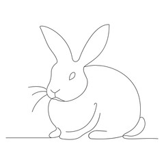 Rabbit continuous single line art