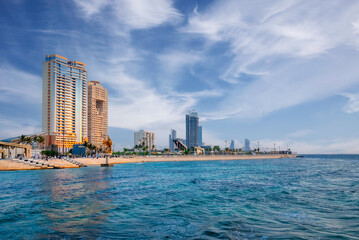 Jeddah Saudi Arabia Corniche Beach Seaview skyline landscape