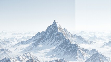 Obraz premium Majestic snow covered mountain peak against clear sky