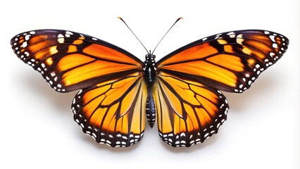 Fototapeta premium Colorful monarch butterfly isolated on white background