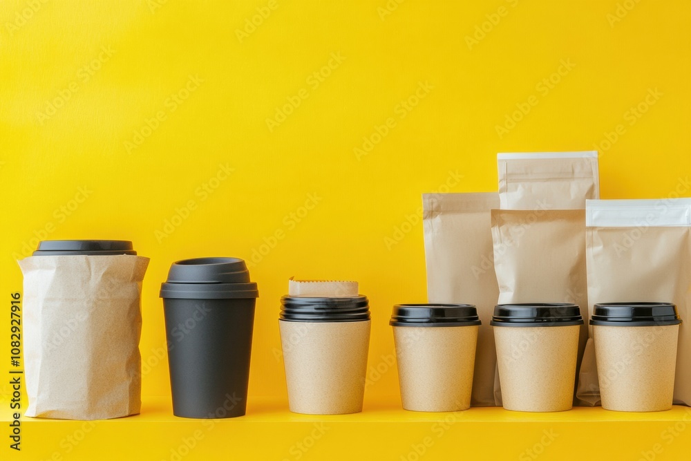 Aufkleber reusable containers are displayed prominently against a vibrant background of single-use plastic bag