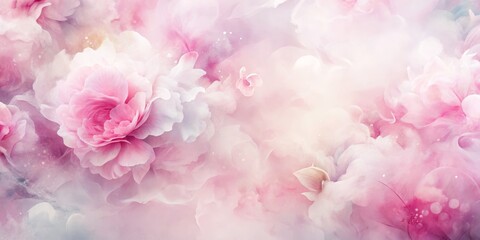 Soft Pink Floral Watercolor Background, Floral , Watercolor
