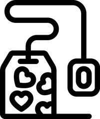 Obraz premium Tea bag with hearts promoting zero waste lifestyle and sustainable practices