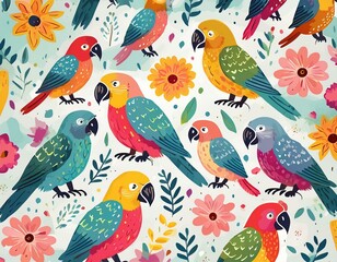 Fototapeta premium colorful parrot wallpaper background