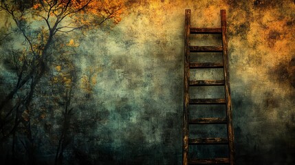 Broken Ladder Symbolizing Barriers to Mobility