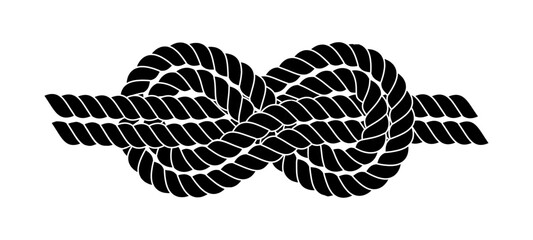 Sailor nautical knot. Nautical rope infinity sign. Tying the knot. Graphic design element for wedding invitations, baby shower, birthday card, scrapbooking, logo etc. © paketesama