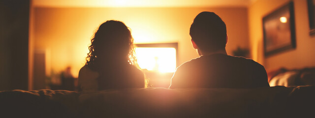 Family Watching a Film Together on a Sofa (Website Hero Banner)