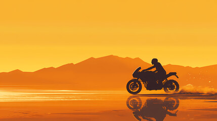Obraz premium Journey's end: silhouetted triumph. Mirage. Illustration