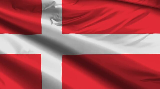 denmark flag moved by the wind