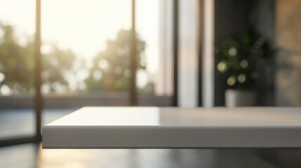 Empty minimalist table for product presentation bright natural light background