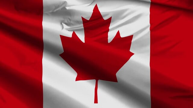 canada flag moved by the wind