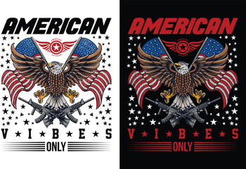 American American veteran Vibes Only t shirt design and graphics designer