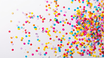 Minimalist confetti on isolated white background