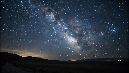 Fototapeta premium A vast expanse of inky blackness with a multitude of twinkling stars scattered across the sky, astronomy, space, celestial bodies, stars
