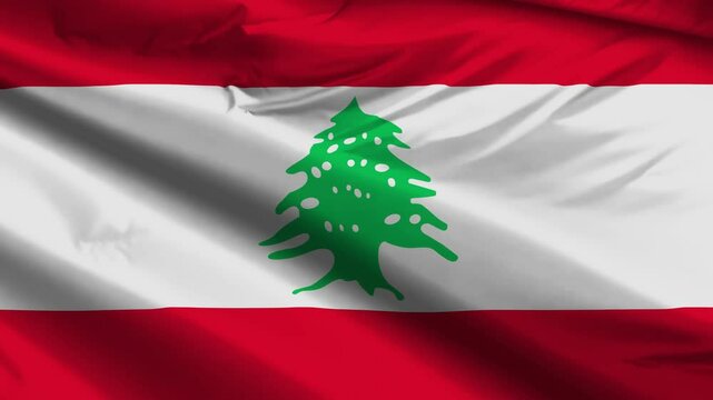 lebanon flag moved by the wind