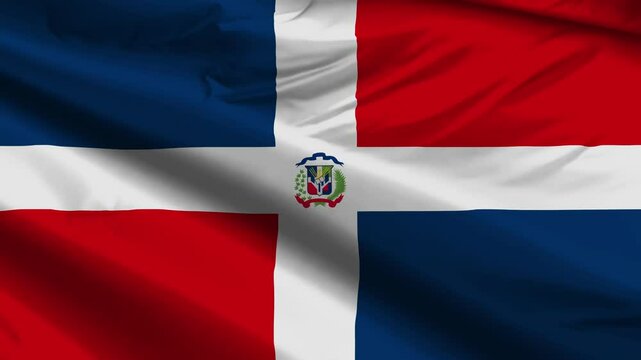 dominican rep flag moved by the wind
