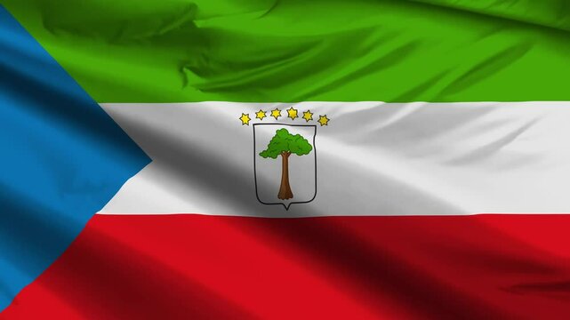 equatorial guinea flag moved by the wind