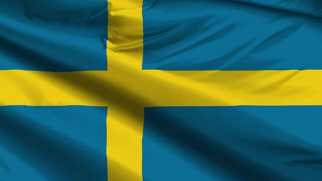 sweden flag moved by the wind