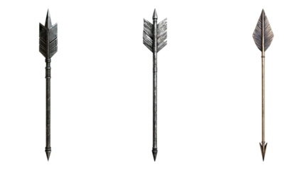 Rising arrow growing up isolated on transparent background, Set of