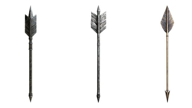 Rising arrow growing up isolated on transparent background, Set of