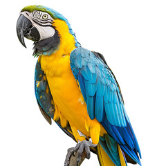 Fototapeta premium A Parrot Isolated on a White Background: A Vibrant Display of Colorful Feathers and Tropical Beauty