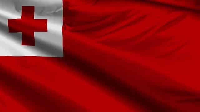 tonga flag moved by the wind