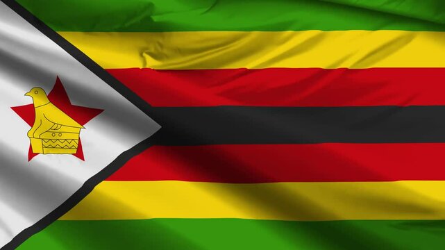 zimbabwe flag moved by the wind